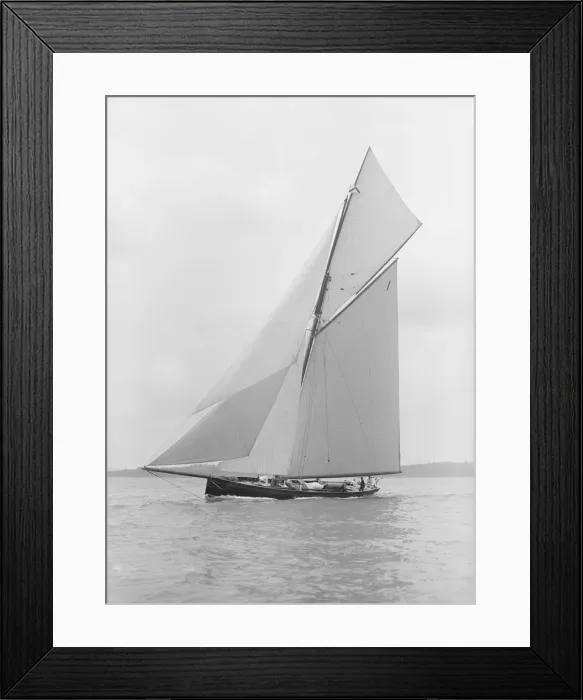 Framed Print : The gaff rigged cutter Bloodhound sailing close-hauled, 1913. Creator: Kirk & Sons of Cowes Framed Print : The gaff rigged cutter Bloodhound sailing close-hauled, 1913. Creator: Kirk & Sons of Cowes