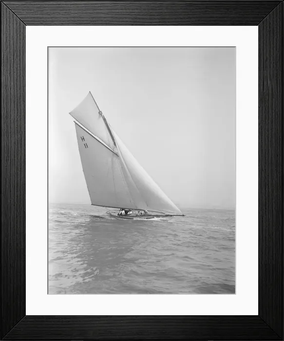 Framed Print : The 8 Metre Ventana (H11) sailing close-hauled, 1912. Creator: Kirk & Sons of Cowes
