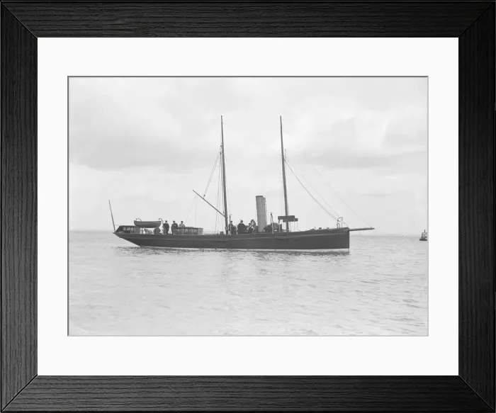 Framed Print : The steam yacht Harbinger, 1912. Creator: Kirk & Sons of Cowes Framed Print : The steam yacht Harbinger, 1912. Creator: Kirk & Sons of Cowes