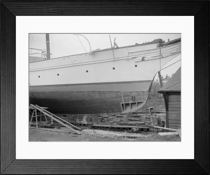 Framed Print : The steam yacht Priscilla on slips, 1912. Creator: Kirk & Sons of Cowes Framed Print : The steam yacht Priscilla on slips, 1912. Creator: Kirk & Sons of Cowes