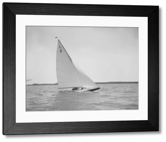 Framed Print : The 6 Metre Scotia IV sailing upwind on a fine day, 1913. Creator: Kirk & Sons of Cowes Framed Print : The 6 Metre Scotia IV sailing upwind on a fine day, 1913. Creator: Kirk & Sons of Cowes
