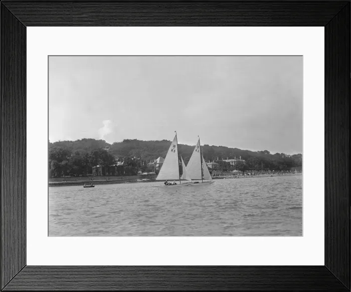 Framed Print : The 18-foot keelboats Vanity (K5) and Prudence (K2) racing, 1922. Creator Framed Print : The 18-foot keelboats Vanity (K5) and Prudence (K2) racing, 1922. Creator