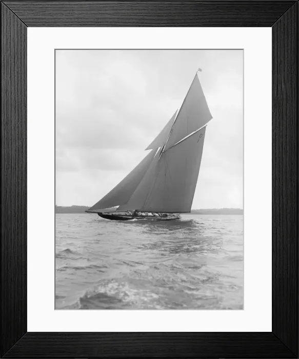 Framed Print : The 15 Metre sailing yacht Pamela sailing close-hauled, 1913. Creator: Kirk & Sons of Cowes Framed Print : The 15 Metre sailing yacht Pamela sailing close-hauled, 1913. Creator: Kirk & Sons of Cowes