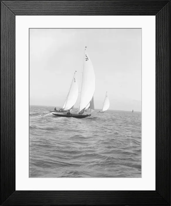 Framed Print : Group of 6 Metres racing downwind, 1914. Creator: Kirk & Sons of Cowes Framed Print : Group of 6 Metres racing downwind, 1914. Creator: Kirk & Sons of Cowes