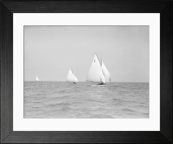 Framed Print : The 6 Metre The Whim (L6) and Correnzia racing downwind, 1911 Framed Print : The 6 Metre The Whim (L6) and Correnzia racing downwind, 1911