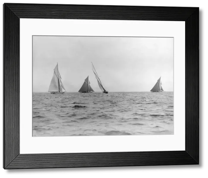 Framed Print : A group of 15-metre class yachts: Pamela, Maudrey, Paula III & Istria, 1913 Framed Print : A group of 15-metre class yachts: Pamela, Maudrey, Paula III & Istria, 1913