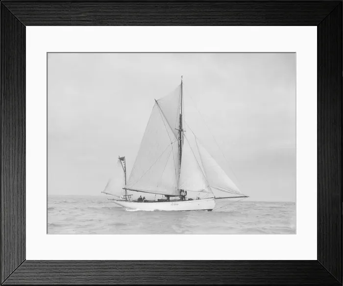 Framed Print : The yawl Colleen under way, 1912. Creator: Kirk & Sons of Cowes Framed Print : The yawl Colleen under way, 1912. Creator: Kirk & Sons of Cowes