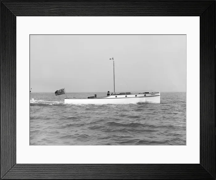Framed Print : The cabin cruiser Minnehaha, 1914. Creator: Kirk & Sons of Cowes