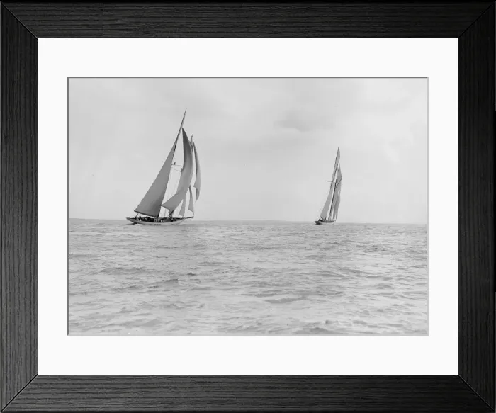 Framed Print : The schooners Margherita & Germania, 1913. Creator: Kirk & Sons of Cowes Framed Print : The schooners Margherita & Germania, 1913. Creator: Kirk & Sons of Cowes