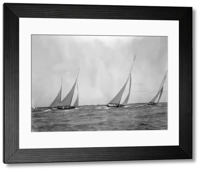 Framed Print : A group of 12 Metres sailing yachts racing on windward leg in good wind, 1933. Creator Framed Print : A group of 12 Metres sailing yachts racing on windward leg in good wind, 1933. Creator