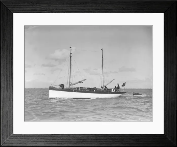 Framed Print : Motor yacht Neva under way, 1911. Creator: Kirk & Sons of Cowes Framed Print : Motor yacht Neva under way, 1911. Creator: Kirk & Sons of Cowes