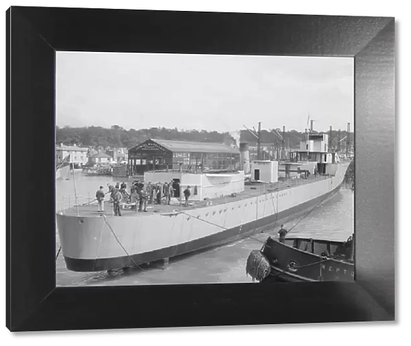 Ship launched at Samuel J. White, Cowes. Creator: Kirk & Sons of Cowes