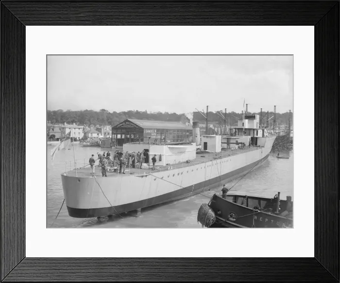Framed Print : Ship launched at Samuel J. White, Cowes. Creator: Kirk & Sons of Cowes Framed Print : Ship launched at Samuel J. White, Cowes. Creator: Kirk & Sons of Cowes