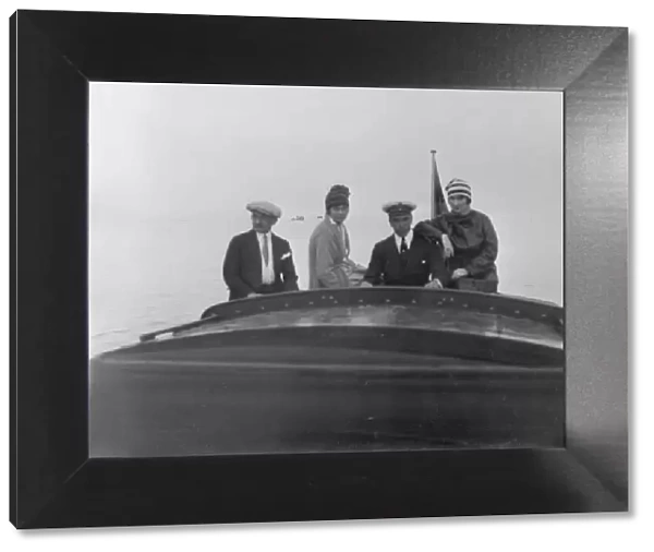 A group onboard sea sled Miss England, 1922. Creator: Kirk & Sons of Cowes