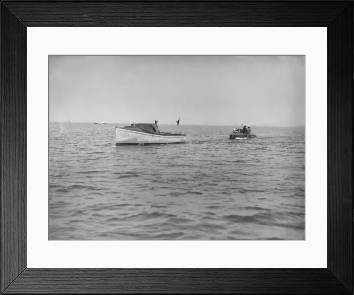 Framed Print : The French hydroplane Despujols I being towed, 1913. Creator: Kirk & Sons of Cowes Framed Print : The French hydroplane Despujols I being towed, 1913. Creator: Kirk & Sons of Cowes