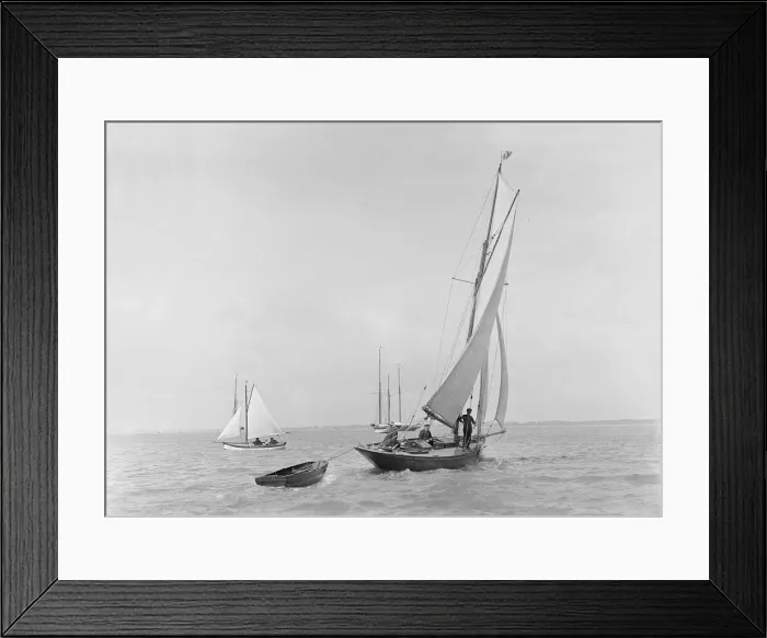 Framed Print : The 9 ton auxilary cutter Grayling with tender, 1921. Creator: Kirk & Sons of Cowes Framed Print : The 9 ton auxilary cutter Grayling with tender, 1921. Creator: Kirk & Sons of Cowes