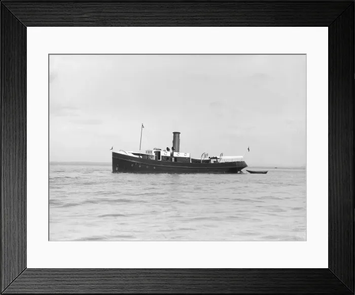 Framed Print : The steam boat Porthos, 1912. Creator: Kirk & Sons of Cowes Framed Print : The steam boat Porthos, 1912. Creator: Kirk & Sons of Cowes