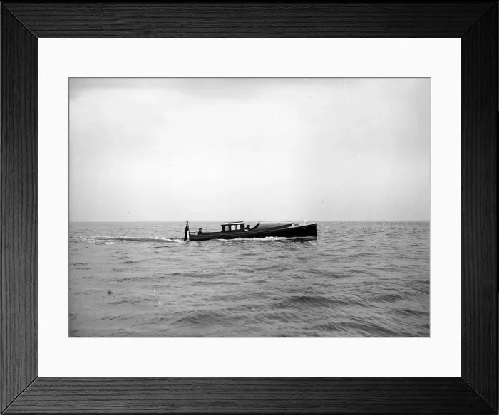 Framed Print : Wolseley motor launch under way, 1913. Creator: Kirk & Sons of Cowes Framed Print : Wolseley motor launch under way, 1913. Creator: Kirk & Sons of Cowes