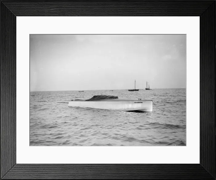 Framed Print : The hydroplane Columbine at anchor. Creator: Kirk & Sons of Cowes Framed Print : The hydroplane Columbine at anchor. Creator: Kirk & Sons of Cowes