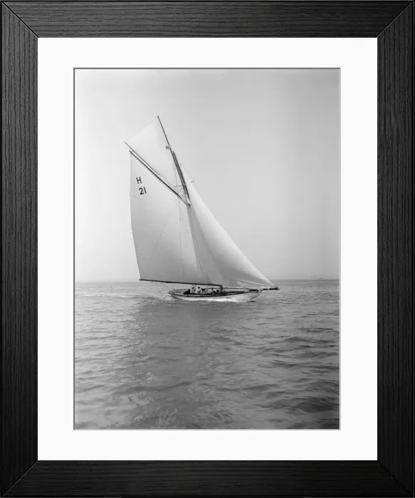 Framed Print : The 8 Metre Le Jade (H21) sailing in fine conditions, 1912. Creator: Kirk & Sons of Cowes Framed Print : The 8 Metre Le Jade (H21) sailing in fine conditions, 1912. Creator: Kirk & Sons of Cowes