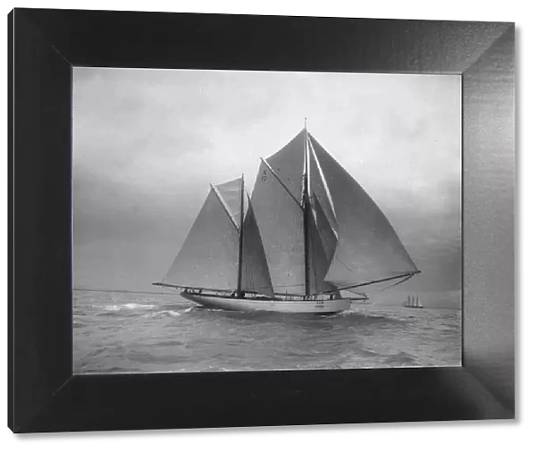The 118 foot racing yacht Cariad, 1912. Creator: Kirk & Sons of Cowes