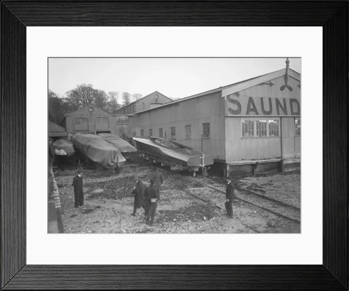 Framed Print : Brunhilde on slip ready for launching. Creator: Kirk & Sons of Cowes Framed Print : Brunhilde on slip ready for launching. Creator: Kirk & Sons of Cowes
