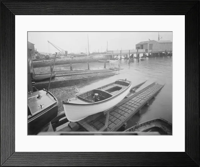 Framed Print : Mitcham launch, 1913. Creator: Kirk & Sons of Cowes Framed Print : Mitcham launch, 1913. Creator: Kirk & Sons of Cowes