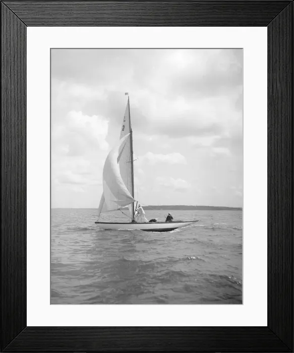 Framed Print : The 6 Metre class Cynthia setting spinnaker, 1912. Creator: Kirk & Sons of Cowes Framed Print : The 6 Metre class Cynthia setting spinnaker, 1912. Creator: Kirk & Sons of Cowes