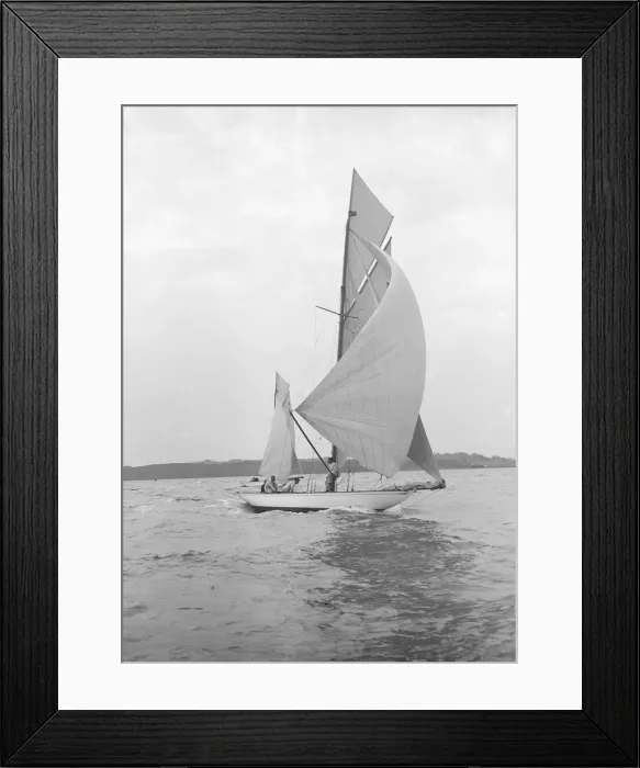 Framed Print : The 8-metre Ierne sailing with spinnaker, 1913. Creator: Kirk & Sons of Cowes Framed Print : The 8-metre Ierne sailing with spinnaker, 1913. Creator: Kirk & Sons of Cowes