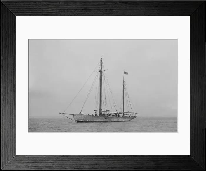 Framed Print : The ketch Ficha at anchor, 1922. Creator: Kirk & Sons of Cowes Framed Print : The ketch Ficha at anchor, 1922. Creator: Kirk & Sons of Cowes