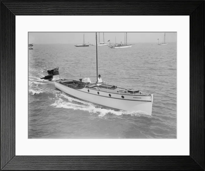 Framed Print : The cabin cruiser Minnehaha, 1914. Creator: Kirk & Sons of Cowes