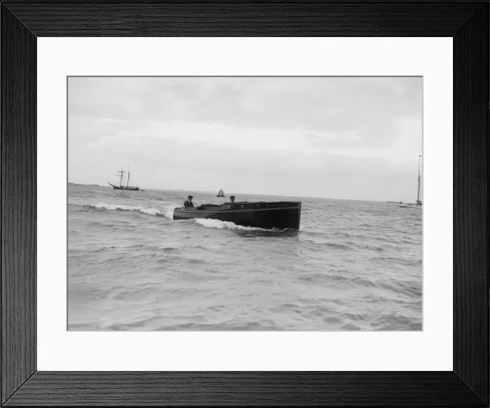 Framed Print : Motor launch Nitsu under way, 1912. Creator: Kirk & Sons of Cowes Framed Print : Motor launch Nitsu under way, 1912. Creator: Kirk & Sons of Cowes