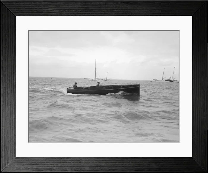 Framed Print : Motor launch Nitsu under way, 1912. Creator: Kirk & Sons of Cowes Framed Print : Motor launch Nitsu under way, 1912. Creator: Kirk & Sons of Cowes