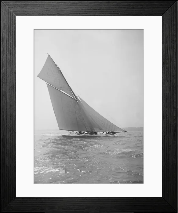 Framed Print : The beautiful 52 ft cutter Sonya sailing close-hauled, 1913. Creator: Kirk & Sons of Cowes