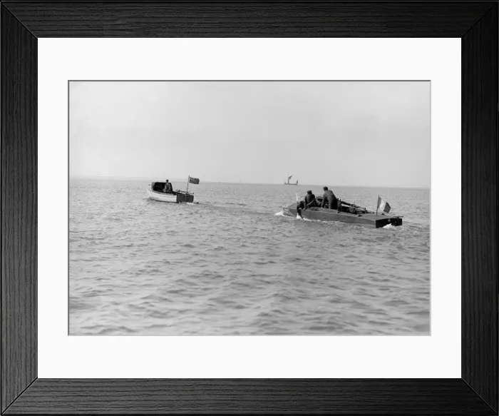 Framed Print : The French hydroplane Despujols I being towed, 1913. Creator: Kirk & Sons of Cowes Framed Print : The French hydroplane Despujols I being towed, 1913. Creator: Kirk & Sons of Cowes
