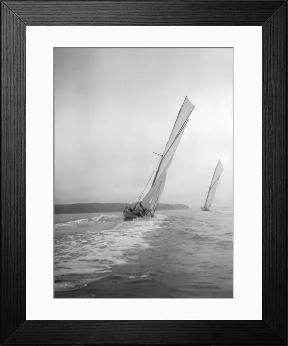 Framed Print : The 40-rater cutter Carina leaves wake, 1911. Creator: Kirk & Sons of Cowes Framed Print : The 40-rater cutter Carina leaves wake, 1911. Creator: Kirk & Sons of Cowes