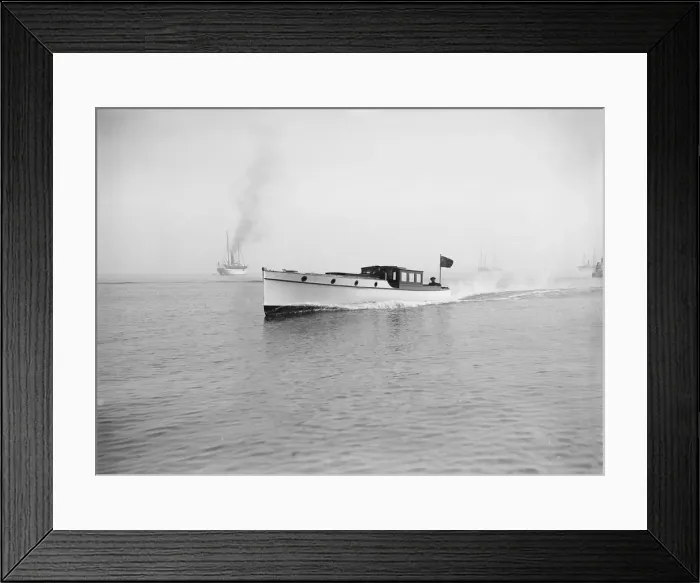 Framed Print : Austin 40ft motor launch under way, 1912. Creator: Kirk & Sons of Cowes Framed Print : Austin 40ft motor launch under way, 1912. Creator: Kirk & Sons of Cowes