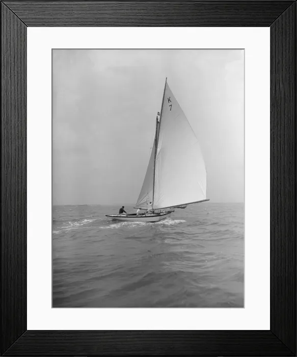 Framed Print : The 7 Metre Ginerva (K7) under sail, 1912. Creator: Kirk & Sons of Cowes Framed Print : The 7 Metre Ginerva (K7) under sail, 1912. Creator: Kirk & Sons of Cowes