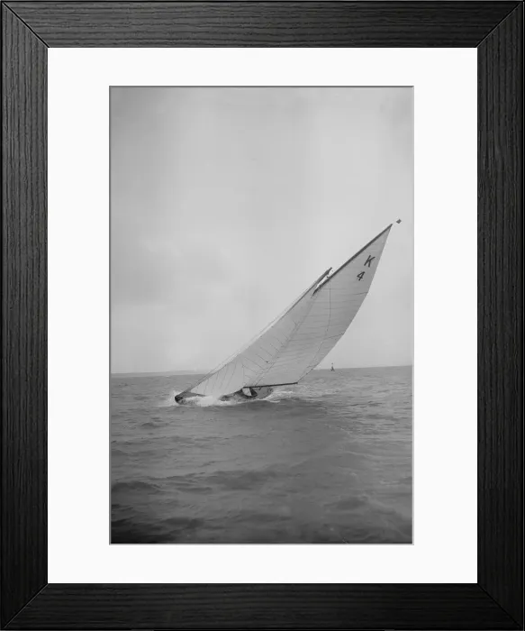 Framed Print : The 7 Metre Anitra (K4) heeling in strong wind, 1912. Creator: Kirk & Sons of Cowes Framed Print : The 7 Metre Anitra (K4) heeling in strong wind, 1912. Creator: Kirk & Sons of Cowes