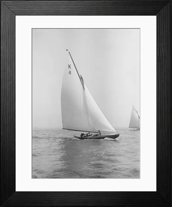 Framed Print : The 7 Metre Anitra (K4) sailing close-hauled, 1912. Creator: Kirk & Sons of Cowes Framed Print : The 7 Metre Anitra (K4) sailing close-hauled, 1912. Creator: Kirk & Sons of Cowes
