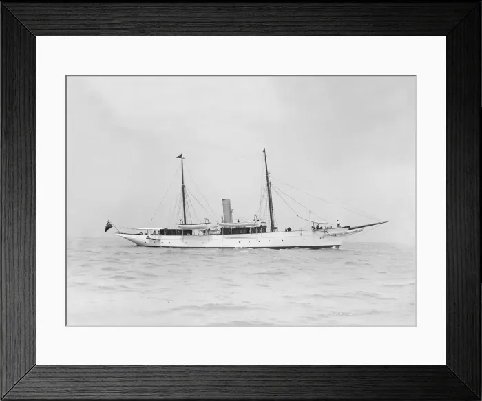 Framed Print : The steam yacht Schievan under way, 1911. Creator: Kirk & Sons of Cowes Framed Print : The steam yacht Schievan under way, 1911. Creator: Kirk & Sons of Cowes