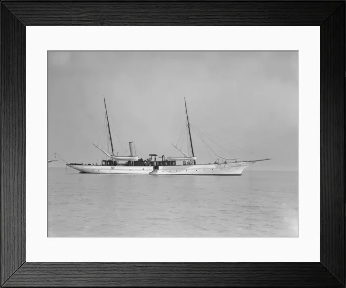 Framed Print : The steam yacht Mera, 1911. Creator: Kirk & Sons of Cowes Framed Print : The steam yacht Mera, 1911. Creator: Kirk & Sons of Cowes