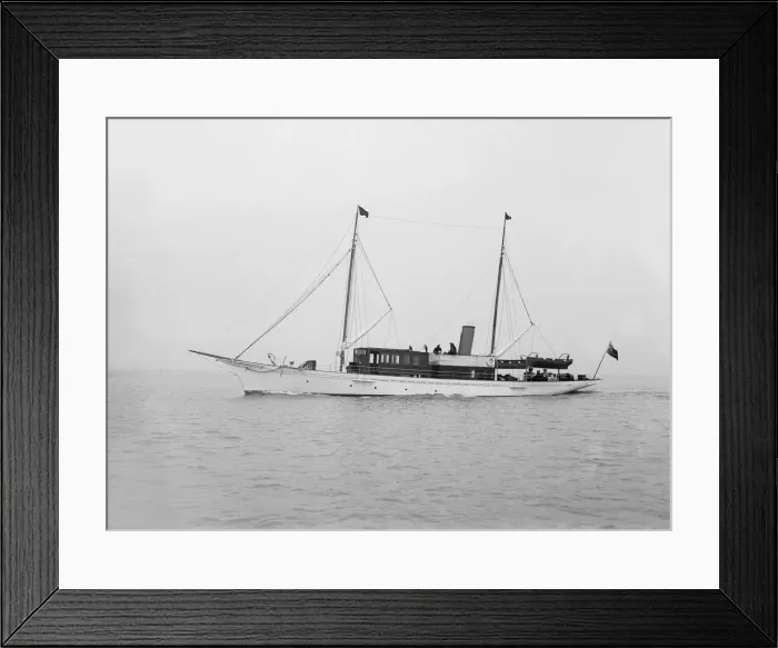 Framed Print : The 49 ton steam yacht Nordissa under way, 1914. Creator: Kirk & Sons of Cowes Framed Print : The 49 ton steam yacht Nordissa under way, 1914. Creator: Kirk & Sons of Cowes