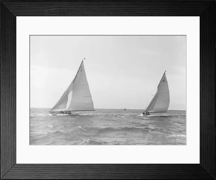 Framed Print : The 6 Metre class Wamba II and Bubble, 1914. Creator: Kirk & Sons of Cowes Framed Print : The 6 Metre class Wamba II and Bubble, 1914. Creator: Kirk & Sons of Cowes