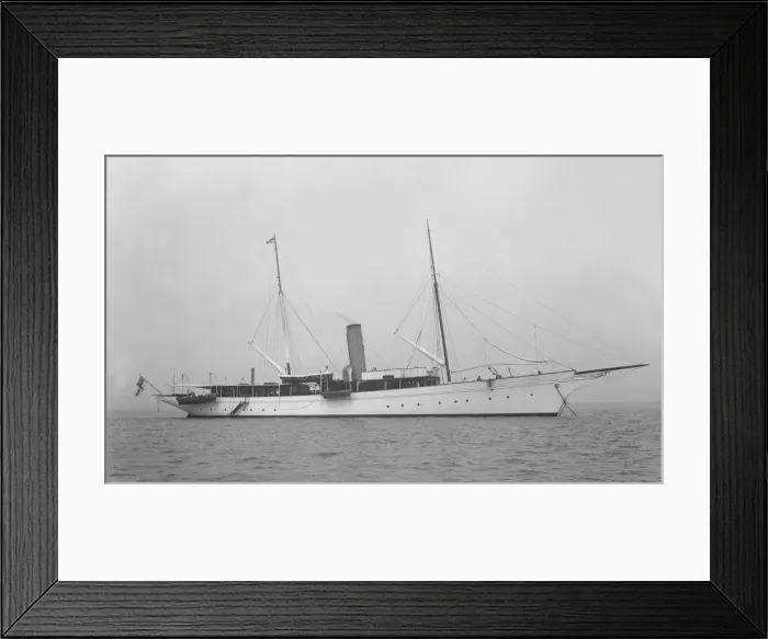 Framed Print : The steam yacht Agatha at anchor, 1919. Creator: Kirk & Sons of Cowes Framed Print : The steam yacht Agatha at anchor, 1919. Creator: Kirk & Sons of Cowes