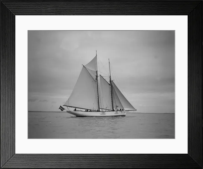 Framed Print : The schooner Esma, 1911. Creator: Kirk & Sons of Cowes Framed Print : The schooner Esma, 1911. Creator: Kirk & Sons of Cowes