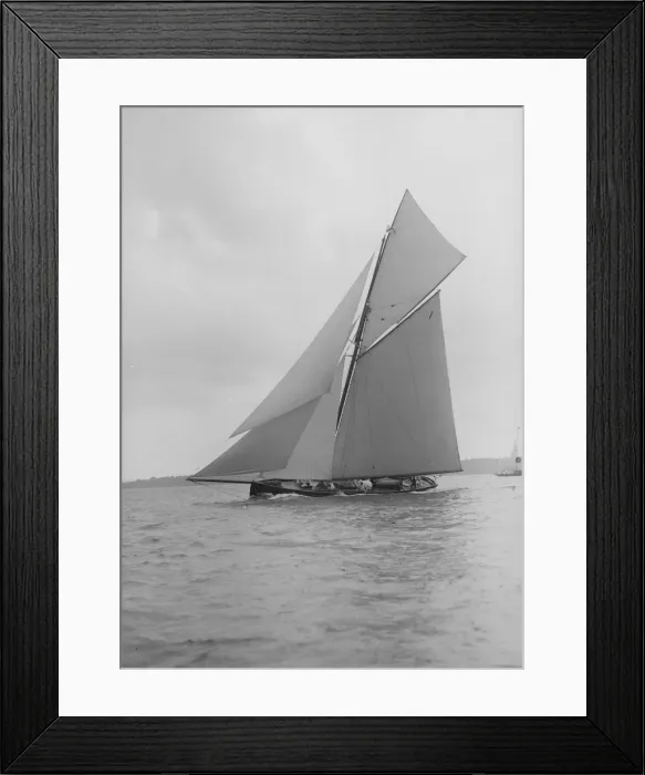 Framed Print : The gaff rigged cutter Bloodhound sailing close-hauled, 1913. Creator: Kirk & Sons of Cowes Framed Print : The gaff rigged cutter Bloodhound sailing close-hauled, 1913. Creator: Kirk & Sons of Cowes