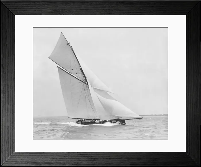 Framed Print : The gaff rigged cutter Bloodhound sailing close-hauled. Creator: Kirk & Sons of Cowes Framed Print : The gaff rigged cutter Bloodhound sailing close-hauled. Creator: Kirk & Sons of Cowes