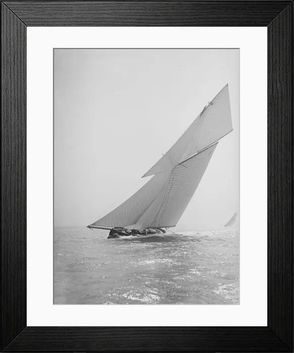 Framed Print : The gaff rigged cutter Bloodhound sailing close-hauled, 1911. Creator: Kirk & Sons of Cowes Framed Print : The gaff rigged cutter Bloodhound sailing close-hauled, 1911. Creator: Kirk & Sons of Cowes