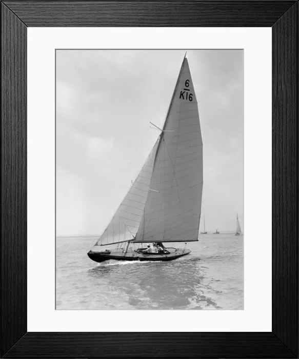 Framed Print : The 6 Metre Jean (K16) sailing upwind, 1922. Creator: Kirk & Sons of Cowes Framed Print : The 6 Metre Jean (K16) sailing upwind, 1922. Creator: Kirk & Sons of Cowes